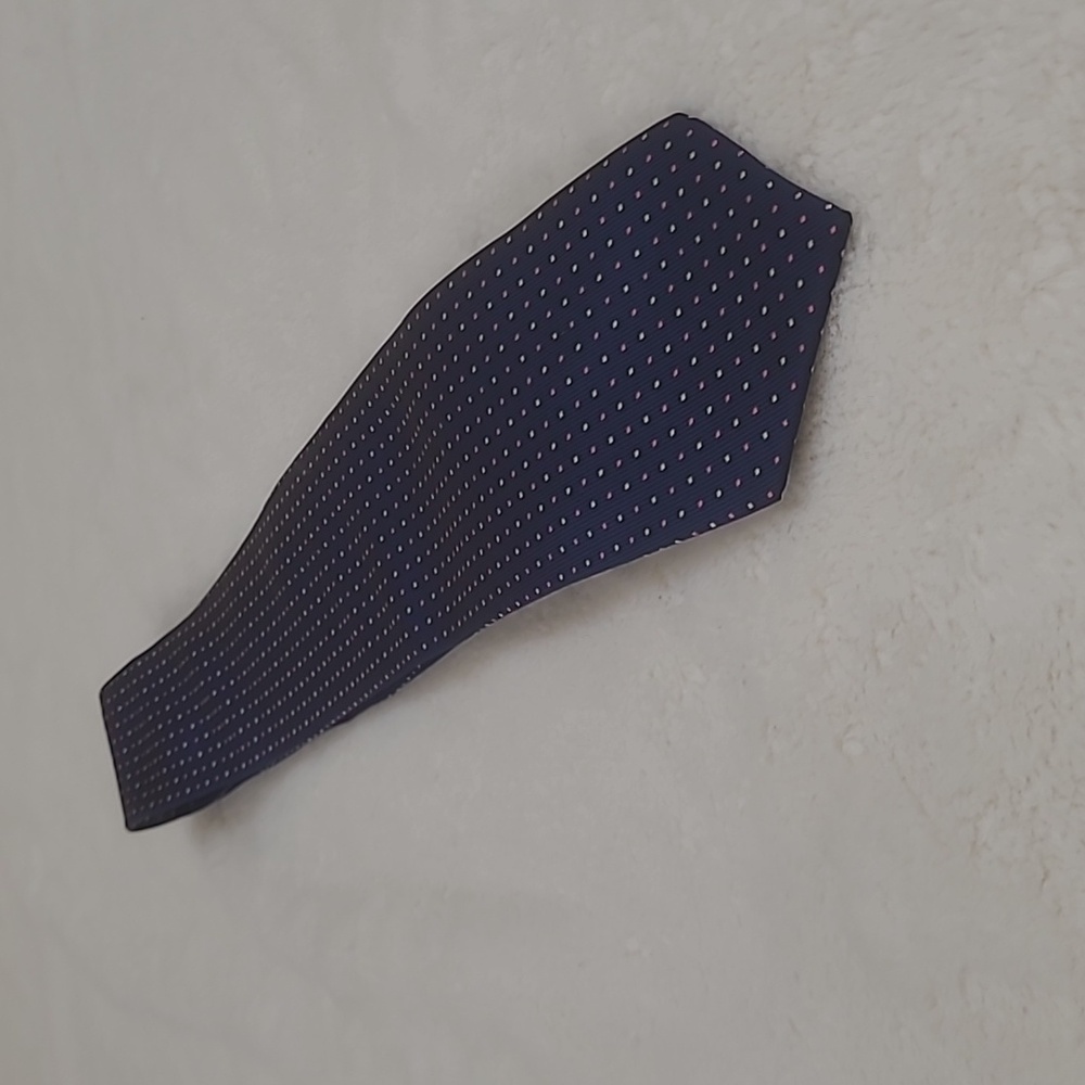 Adrienne Vittadini Blue Tie With Red & White Polkadots